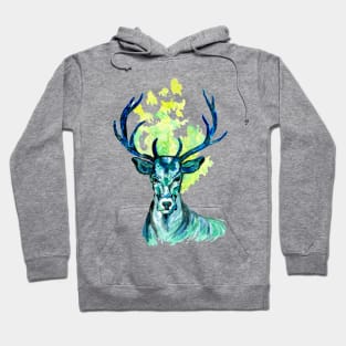 Blue Deer in the Headlight Hoodie